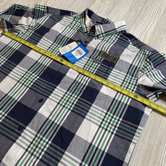 Columbia Notre Dame Fighting Irish LS Button Down Shirt Mens XL Plaid NWT - Picture 10 of 13